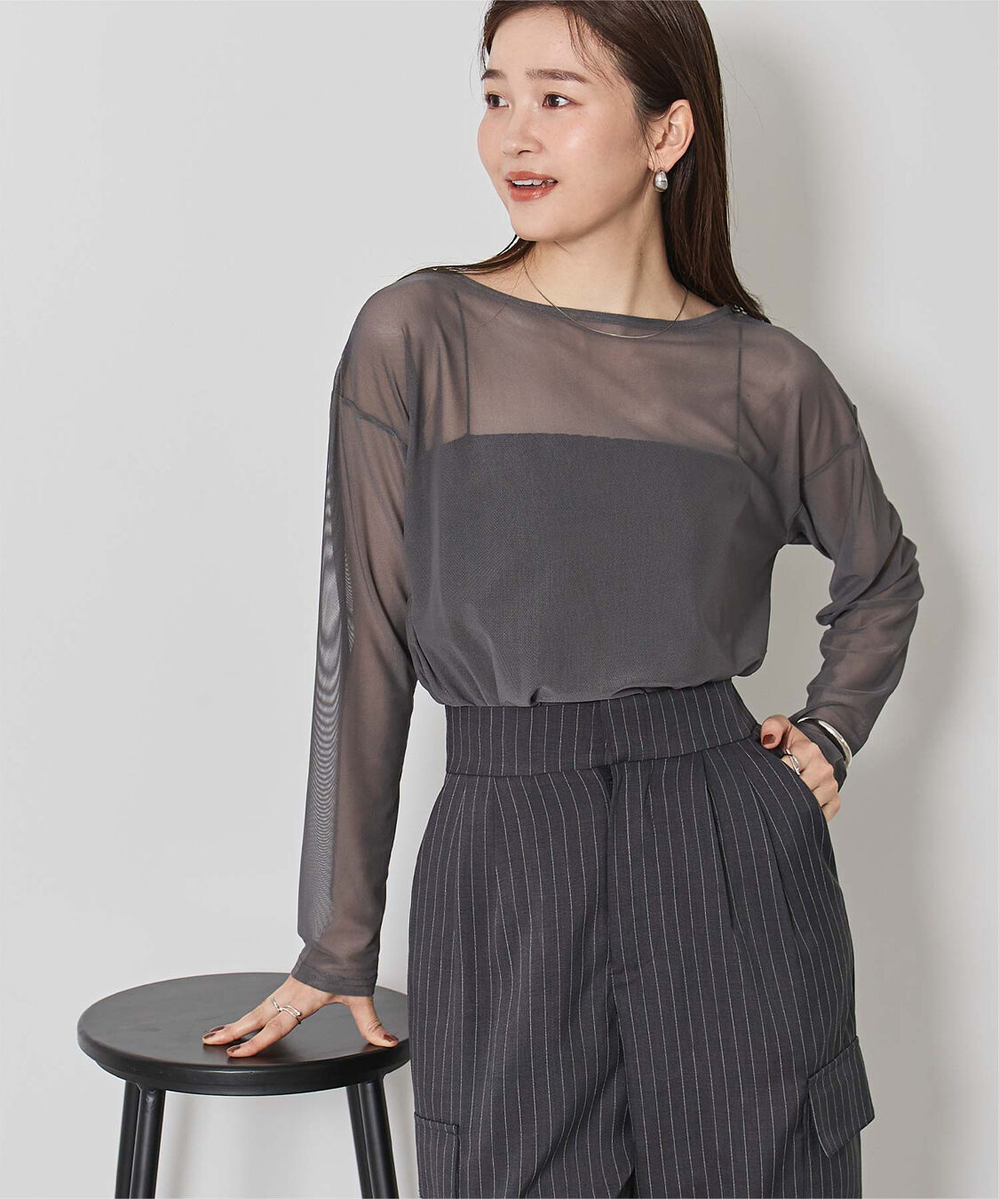 ur's「シアーボートネックプルオーバー」|Tシャツ・カットソー|