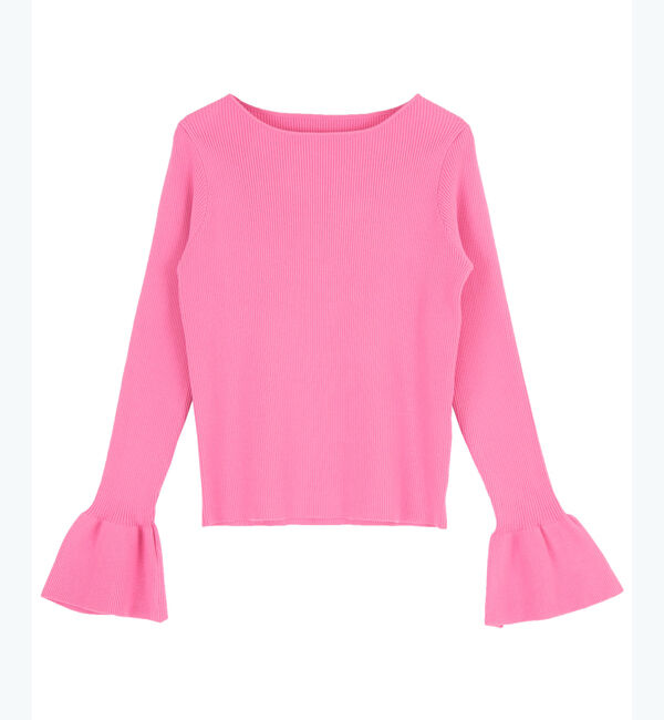 titivate「ボートネックベルスリーブニット」|ニット・セーター|ピンク