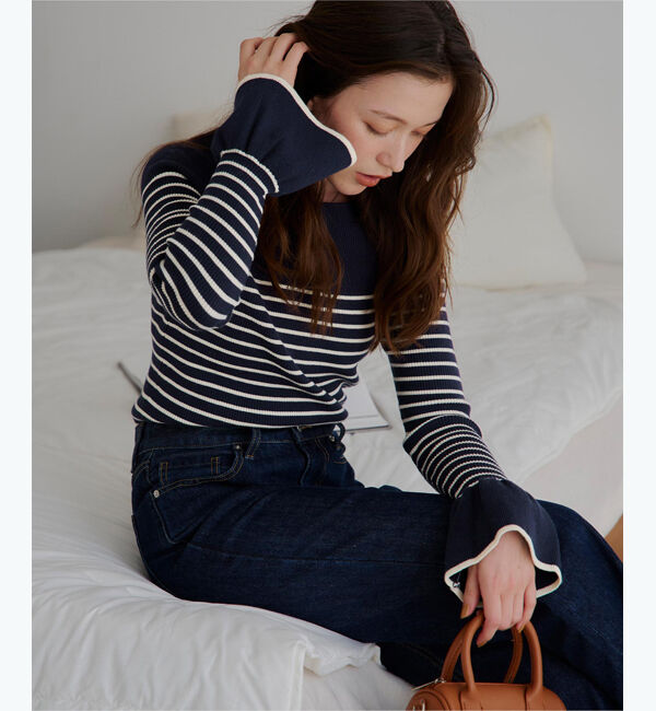 titivate「ボートネックベルスリーブニット」|ニット・セーター|