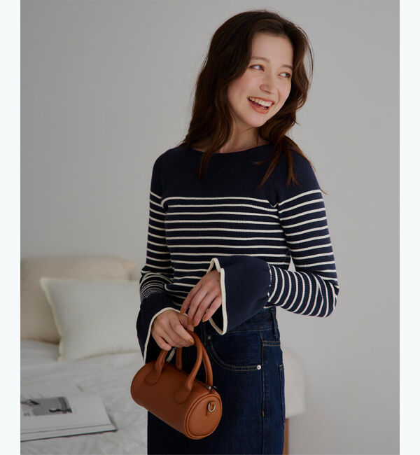 titivate「ボートネックベルスリーブニット」|ニット・セーター|