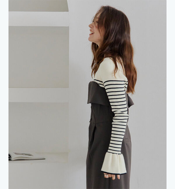 titivate「ボートネックベルスリーブニット」|ニット・セーター|