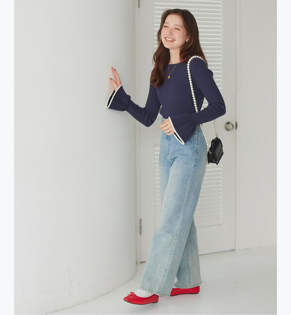 titivate「ボートネックベルスリーブニット」|ニット・セーター|