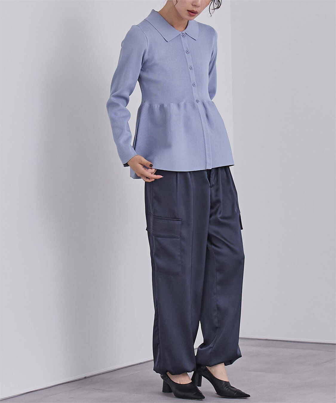 ur's「サテンパラシュートパンツ」|カーゴ|