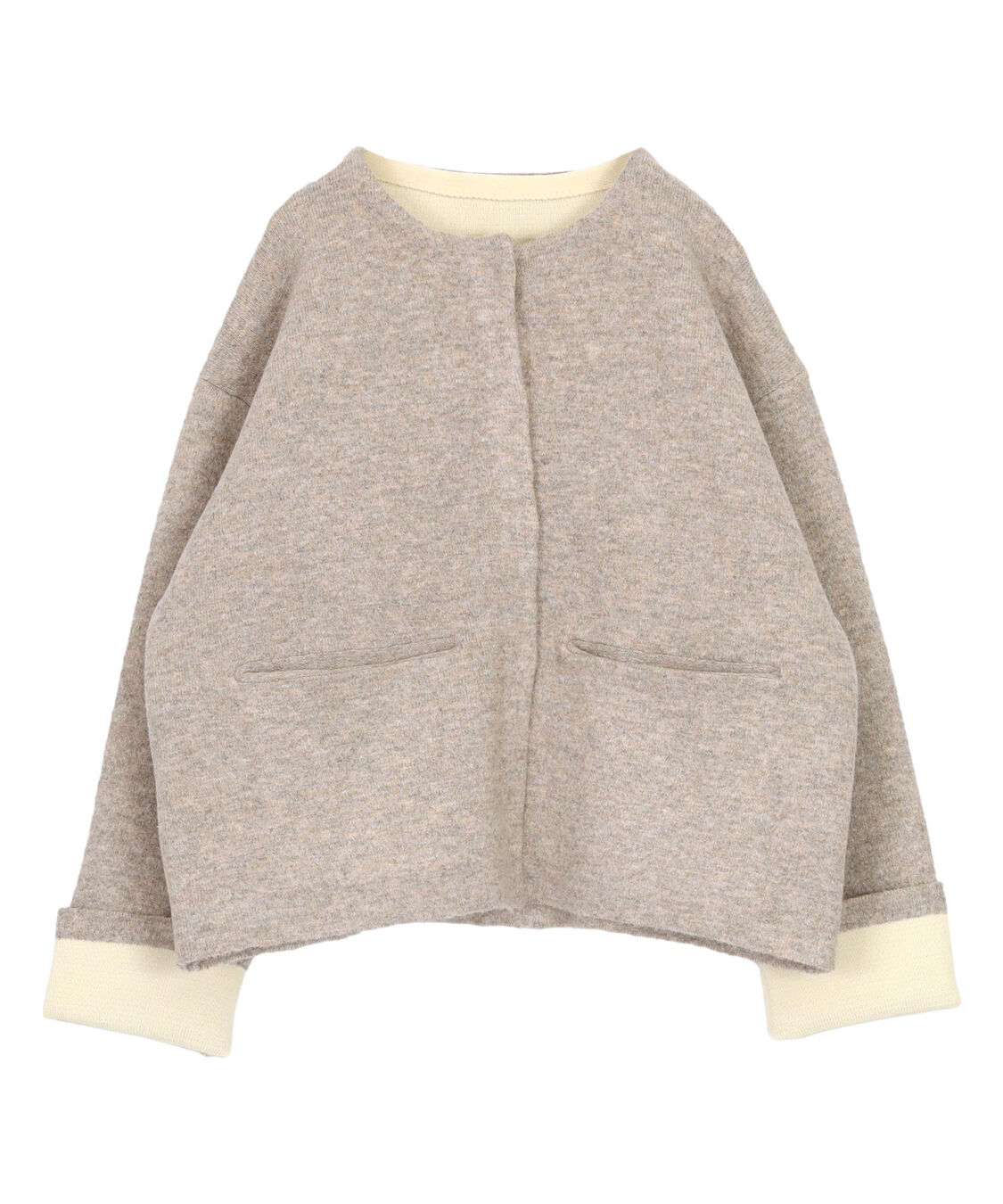 titivate「配色デザインニットコート/カーディガン」|ノーカラーコート|