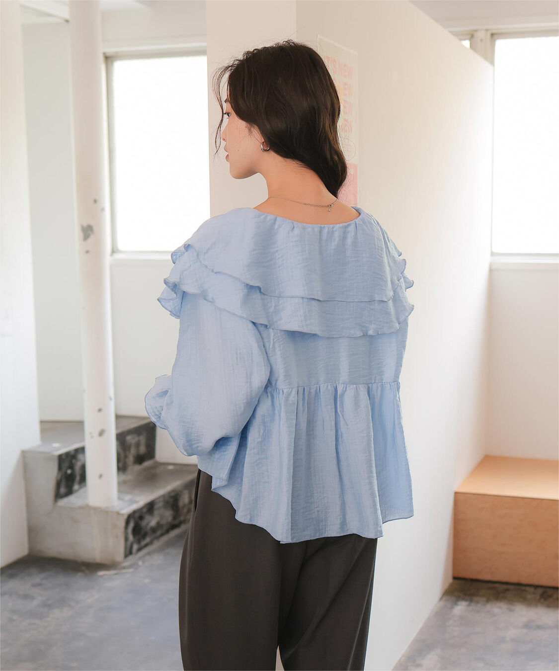 titivate「ペプラムギャザーラッフルフリルブラウス」|シャツ・ブラウス|