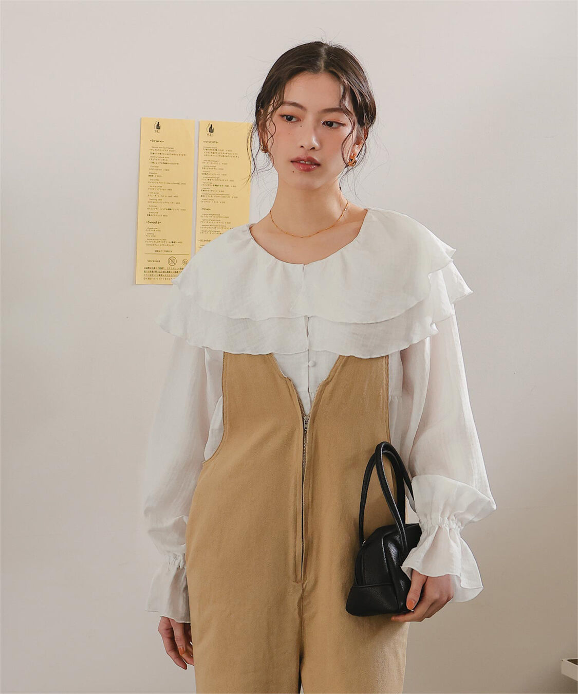 titivate「ペプラムギャザーラッフルフリルブラウス」|シャツ・ブラウス|