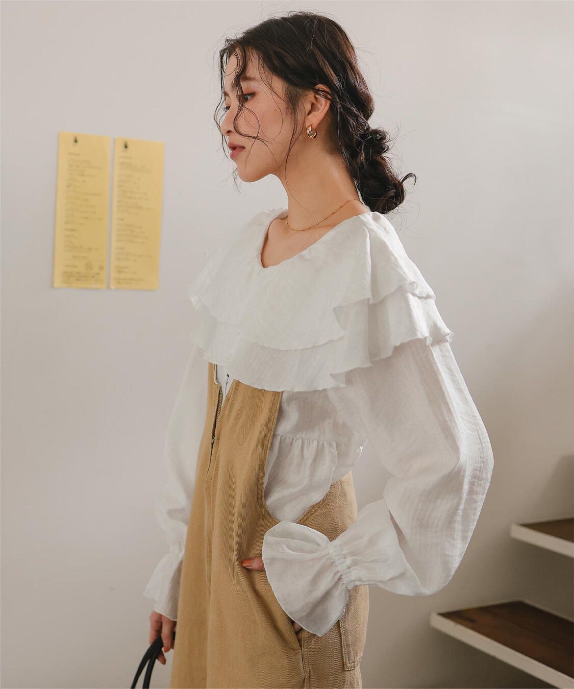 titivate「ペプラムギャザーラッフルフリルブラウス」|シャツ・ブラウス|
