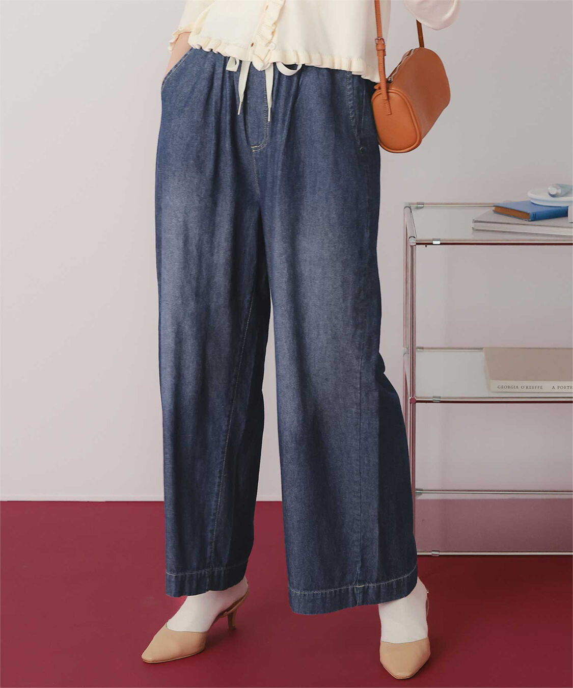 titivate「イージーワイドデニムパンツ」|デニム|