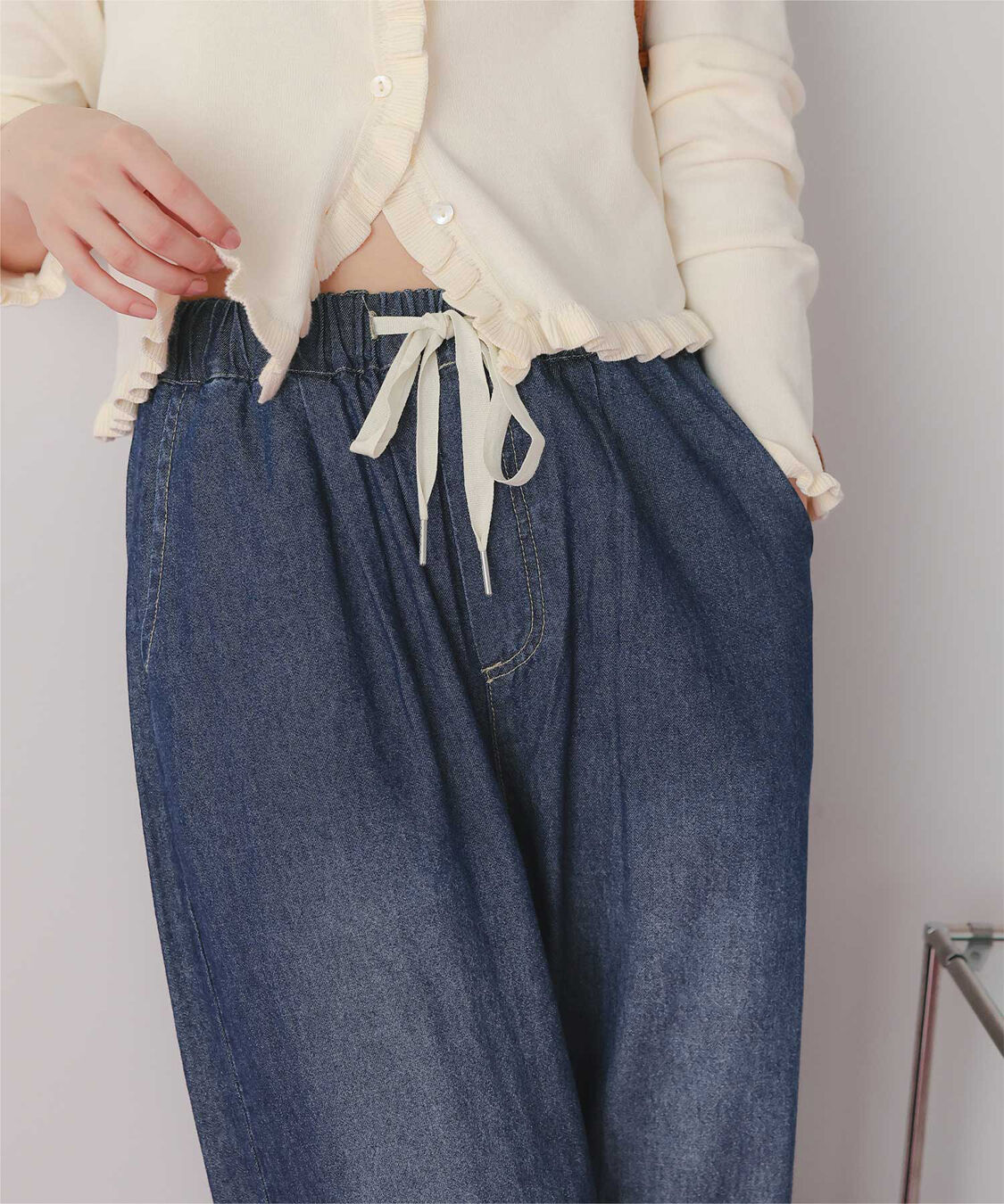 titivate「イージーワイドデニムパンツ」|デニム|