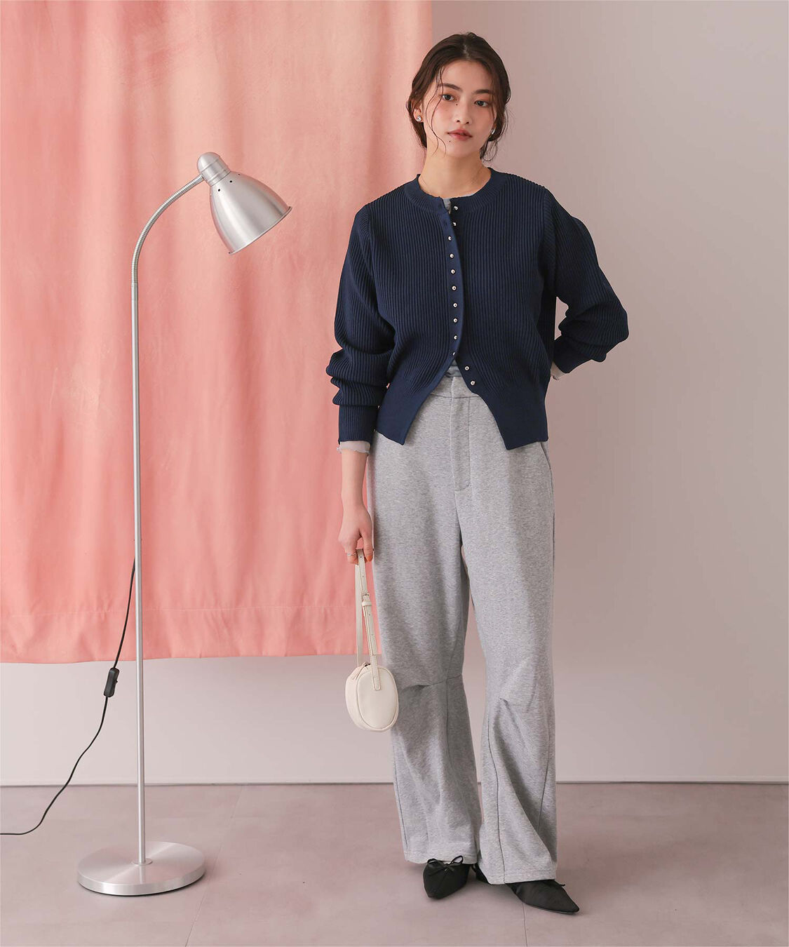 titivate「ミニシルバー釦デザインニットカーディガン」|ニット・セーター|