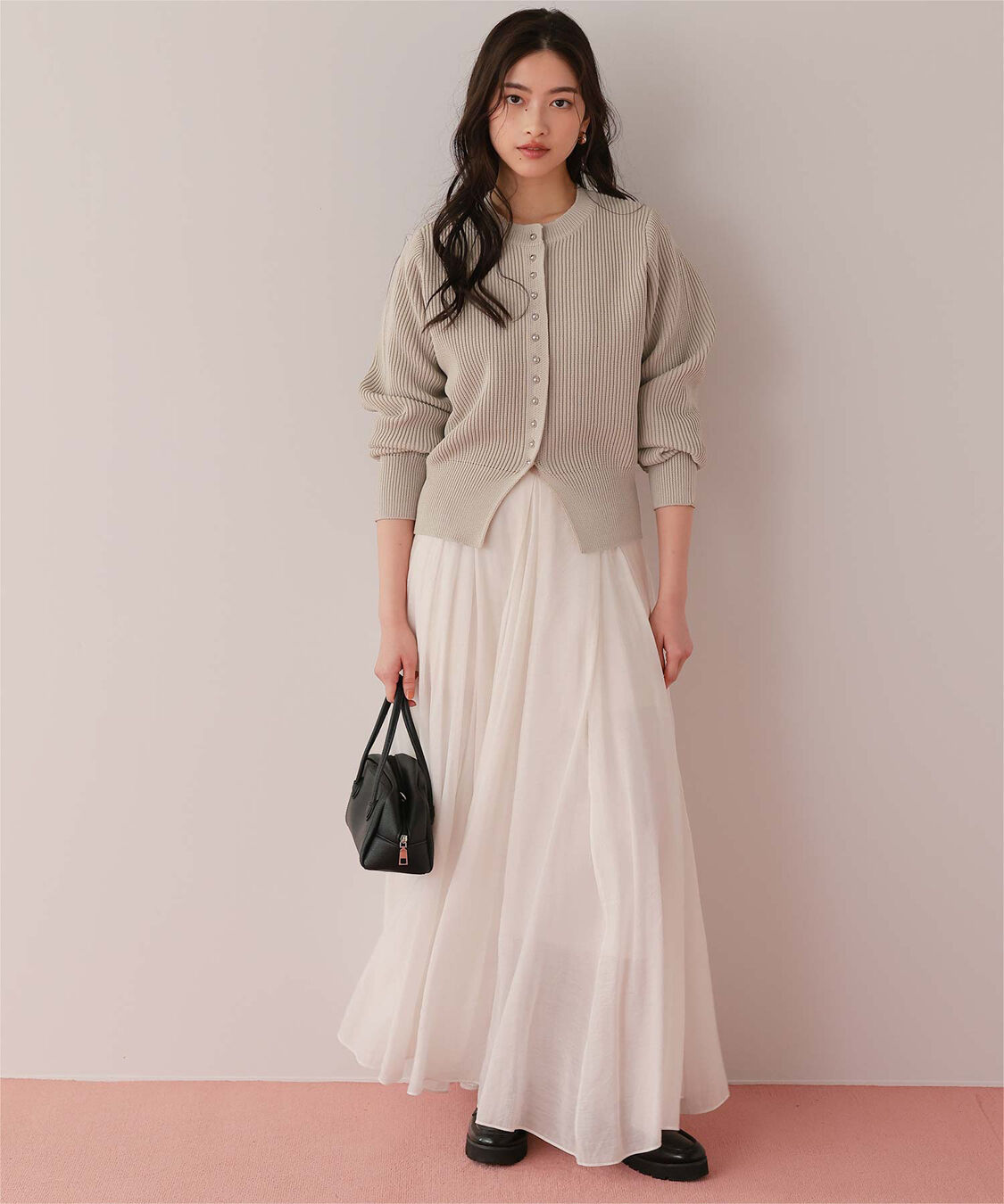 titivate「ミニシルバー釦デザインニットカーディガン」|ニット・セーター|