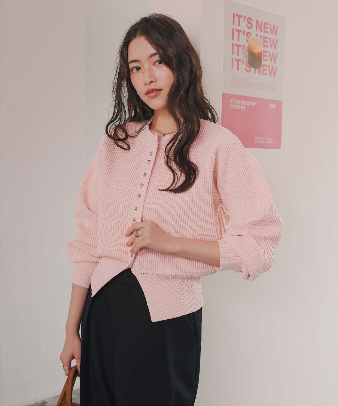 titivate「ミニシルバー釦デザインニットカーディガン」|ニット・セーター|