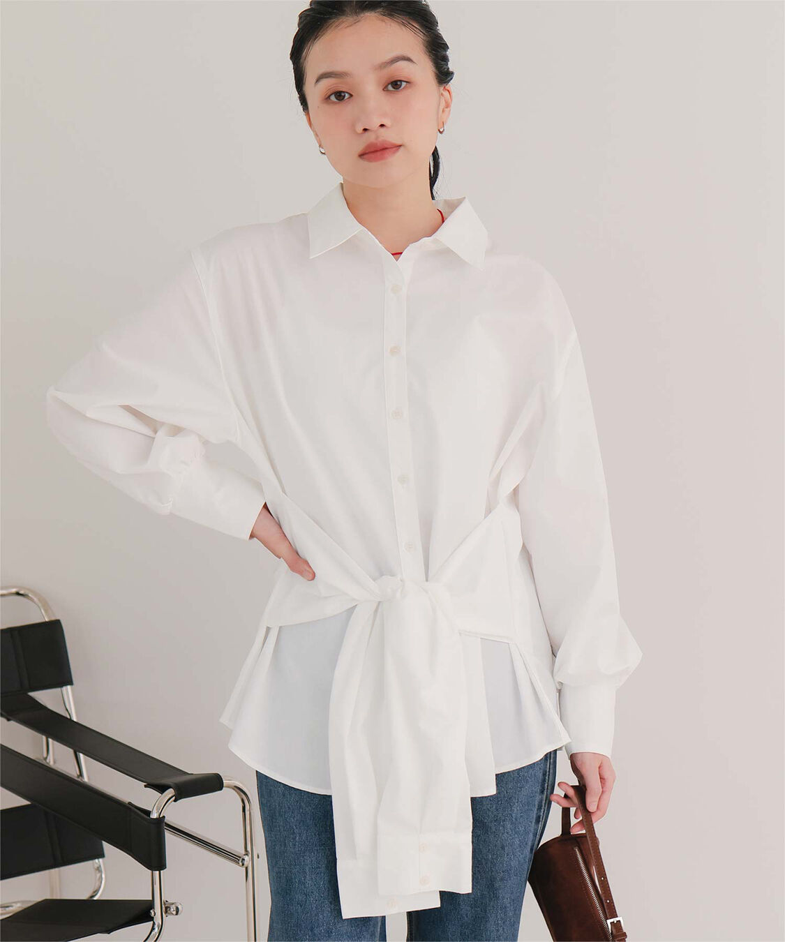 miette「ウエストレイヤードライクシャツ」|シャツ・ブラウス|オフホワイト