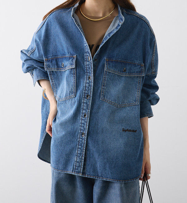  「【累計1万枚突破！/名品】ヴィンテージライクデニムバンドカラーシャツ」|シャツ・ブラウス|