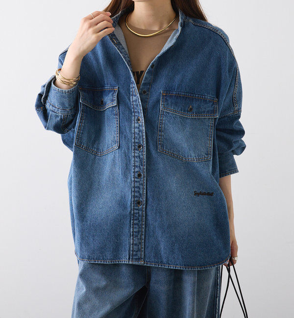  「【累計1万枚突破！/名品】ヴィンテージライクデニムバンドカラーシャツ」|シャツ・ブラウス|