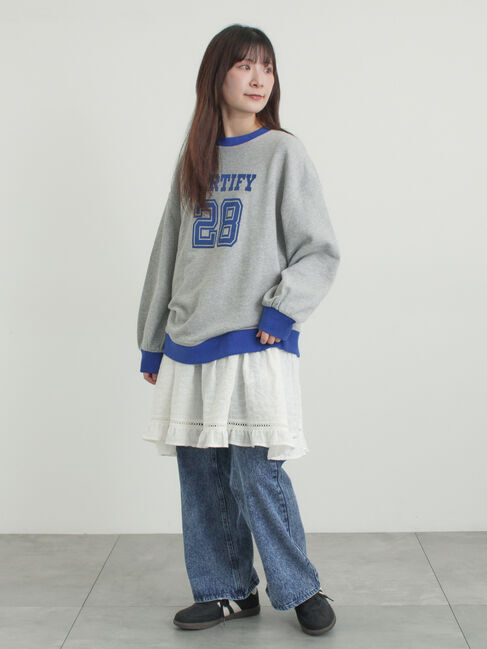 Samansa Mos2「リンガーロゴスウェット」|Tシャツ・カットソー|