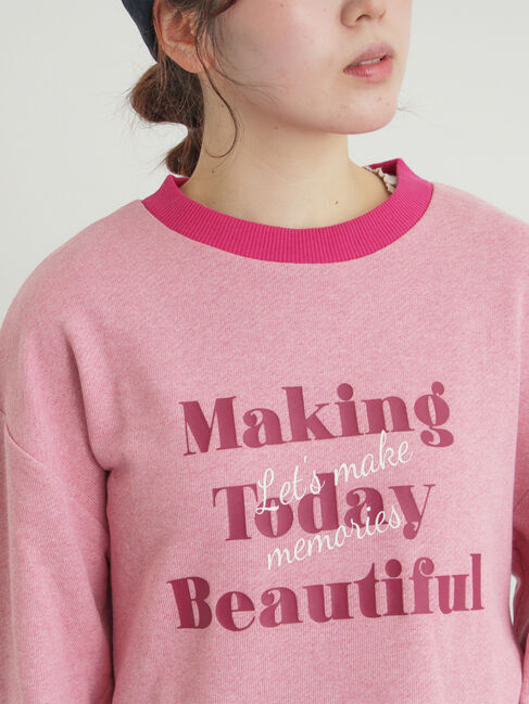 Samansa Mos2「リンガーロゴスウェット」|Tシャツ・カットソー|