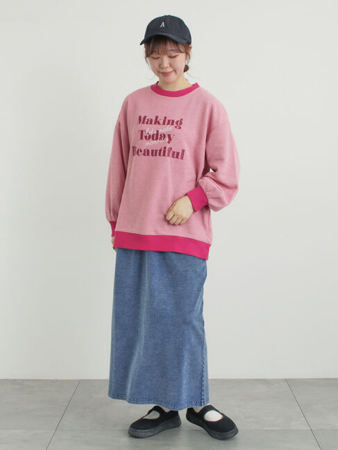 Samansa Mos2「リンガーロゴスウェット」|Tシャツ・カットソー|