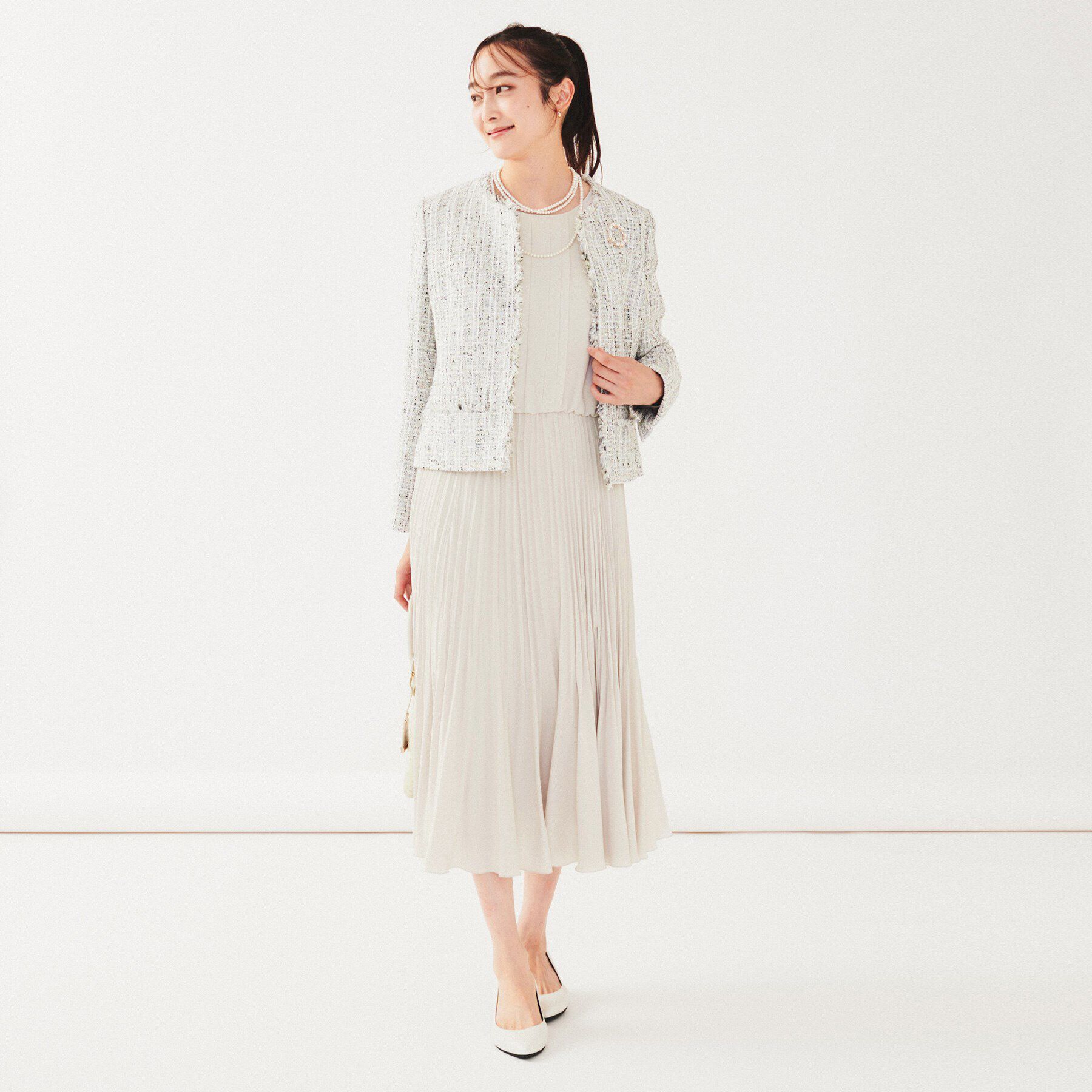 UNTITLED「【通勤】ジョーゼット プリーツワンピース」|ワンピース|