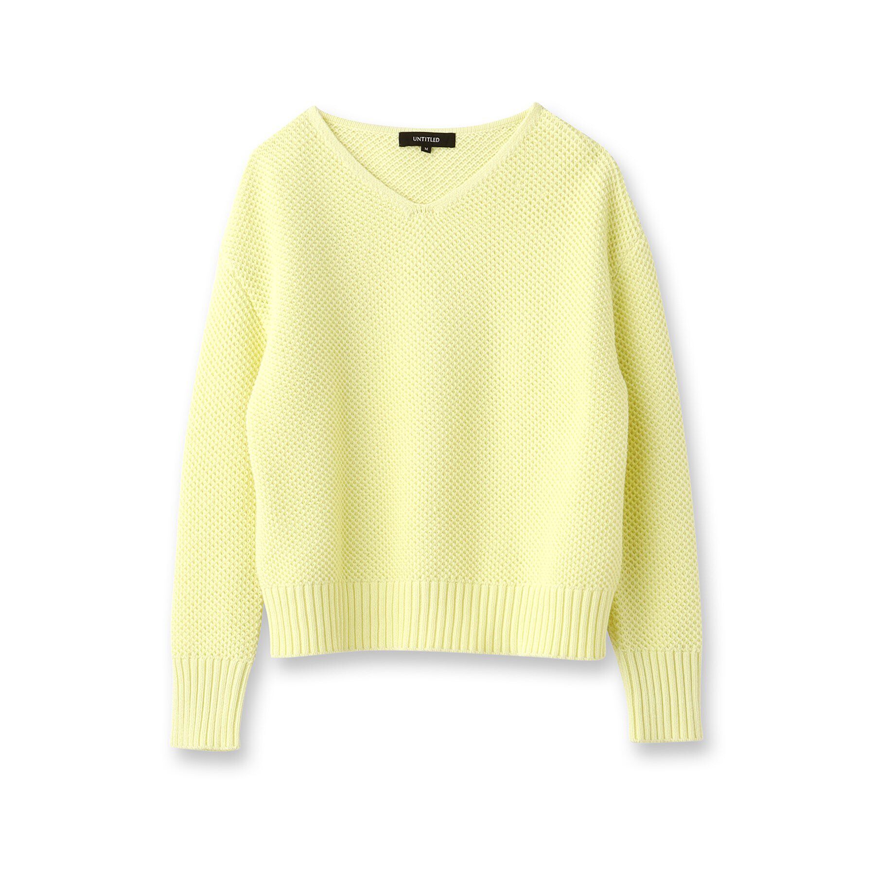 UNTITLED「【洗える/オンオフ使える】ファンシーヤーンVネックニット」|ニット・セーター|