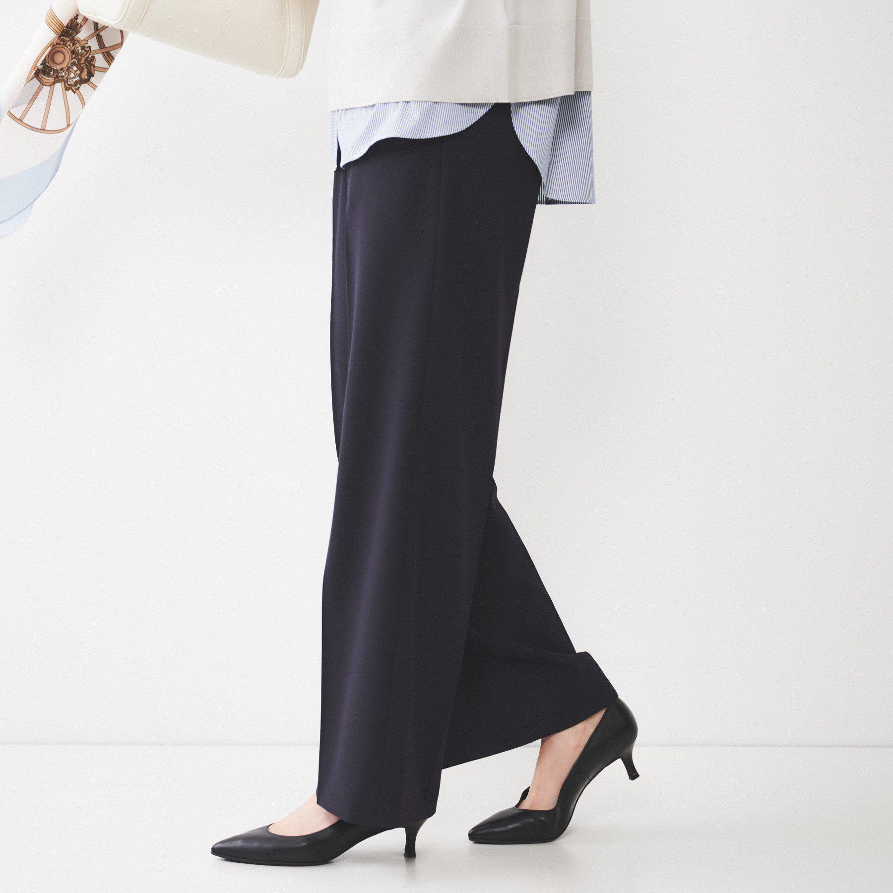 UNTITLED「【後ろウエストゴム/きれいめ】ストレッチ ワイドパンツ」|その他|