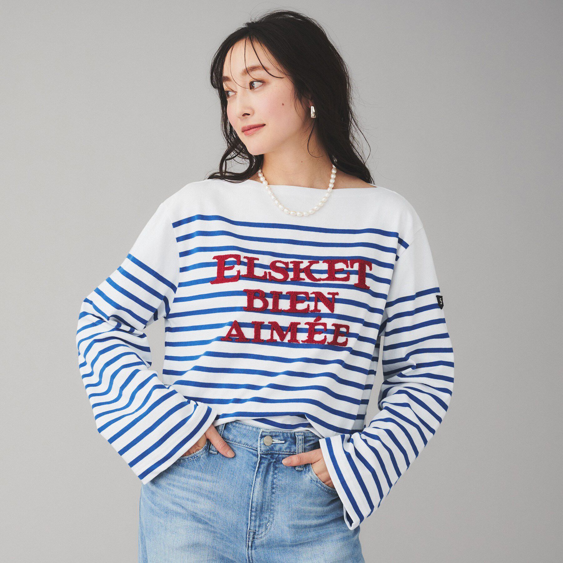 UNTITLED「【BLANC basque】バスクボーダー&times;刺繍プルオーバー」|Tシャツ・カットソー|