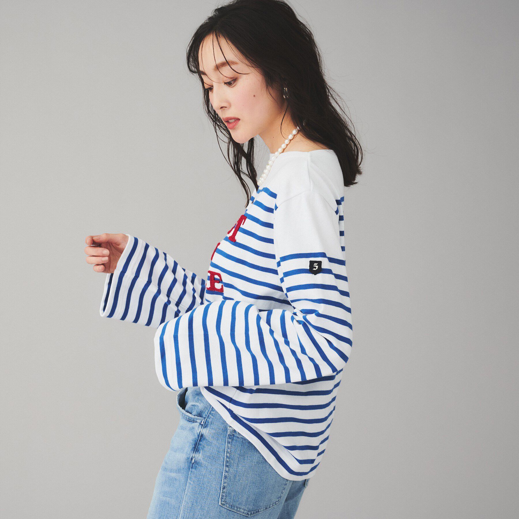 UNTITLED「【BLANC basque】バスクボーダー&times;刺繍プルオーバー」|Tシャツ・カットソー|