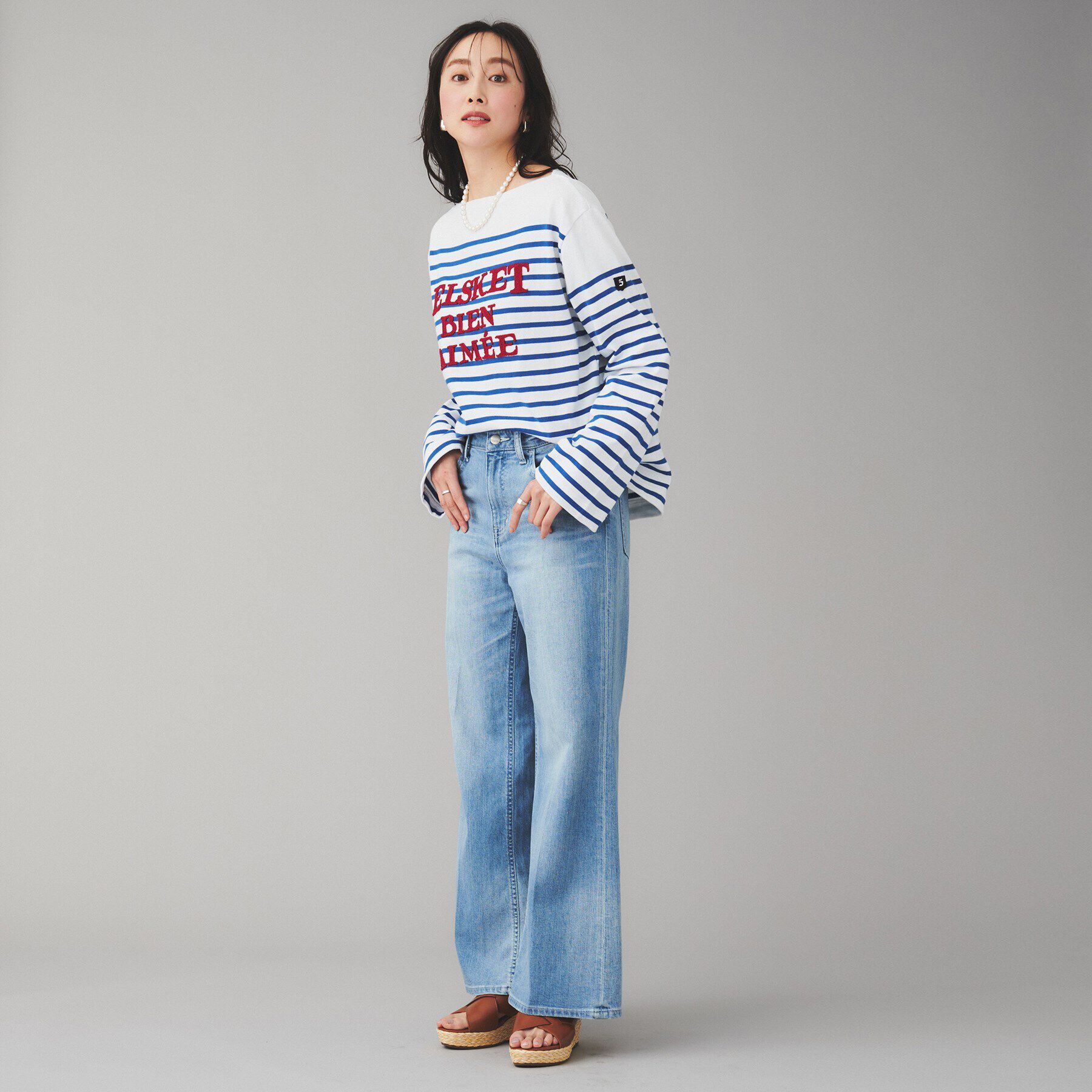 UNTITLED「【BLANC basque】バスクボーダー&times;刺繍プルオーバー」|Tシャツ・カットソー|