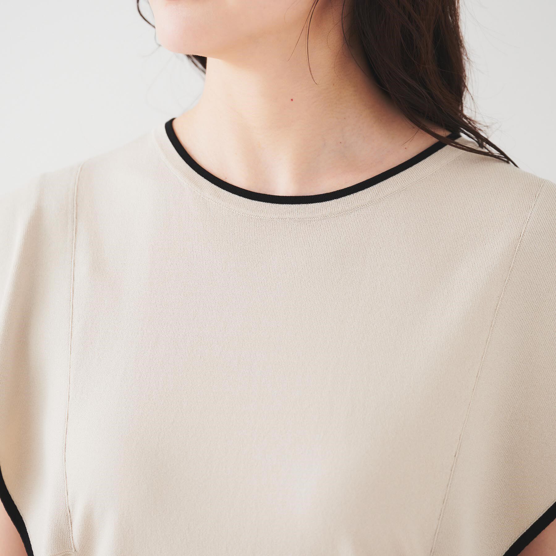 UNTITLED「【きれいめ/二の腕カバー】フリルノースリーブニット」|ニット・セーター|