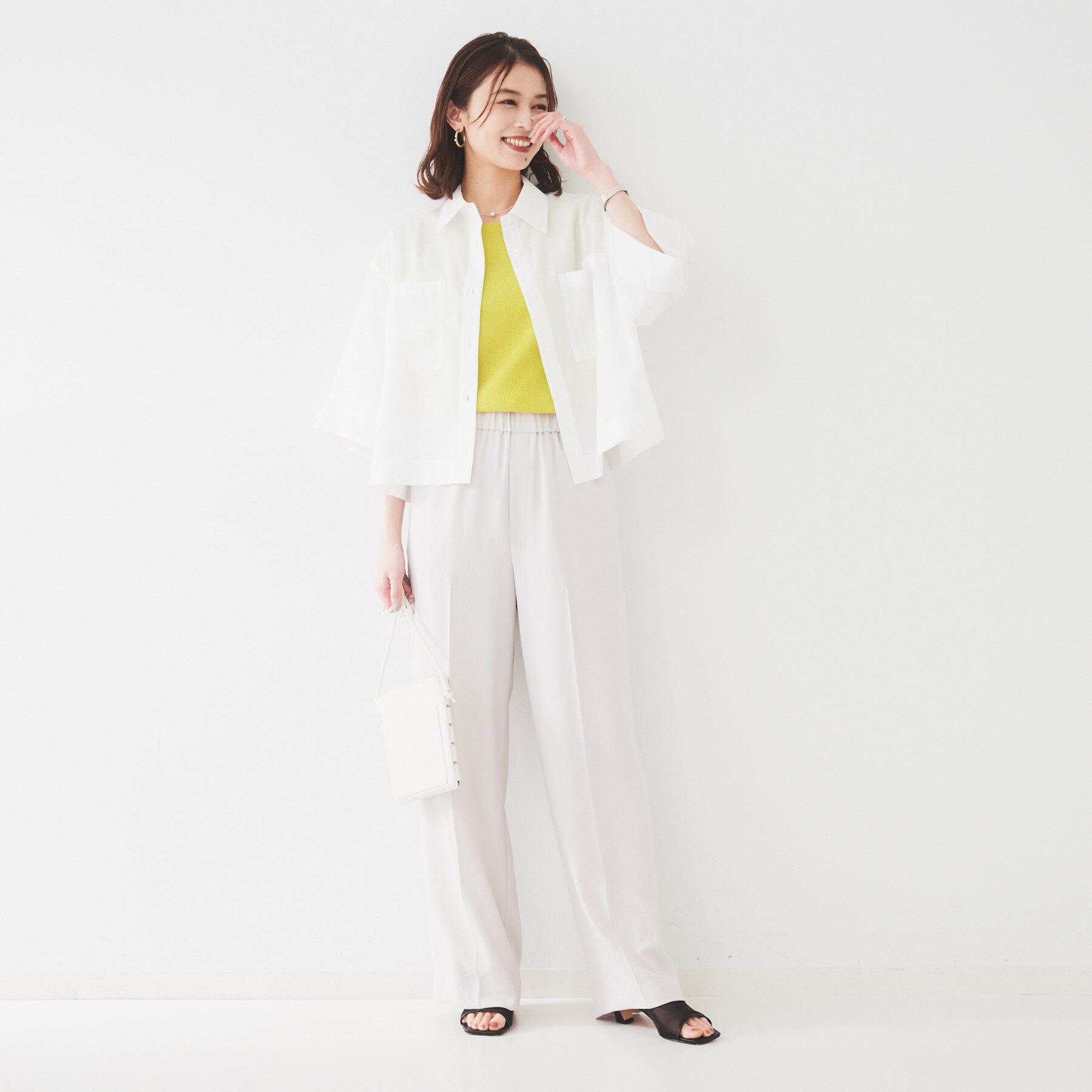 UNTITLED「【前開き/洗える】ショート丈シアーシャツ」|シャツ・ブラウス|