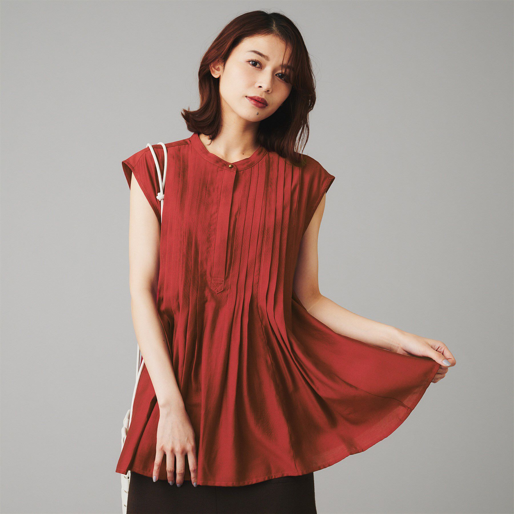 UNTITLED「【CHIGON】タックフレア フレンチブラウス」|シャツ・ブラウス|