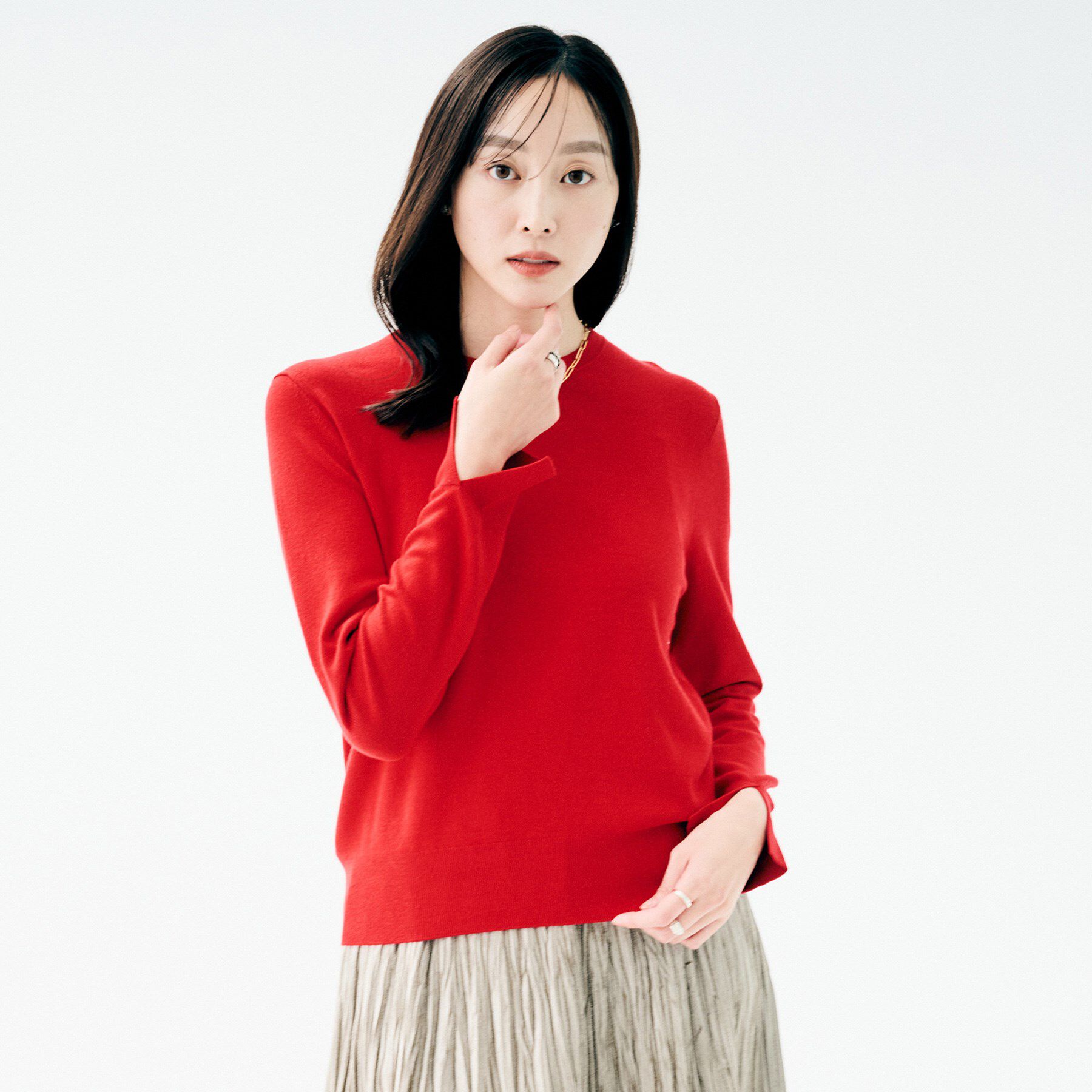 UNTITLED「【アンサンブル可/洗える】ウォームスパンニット」|ニット・セーター|