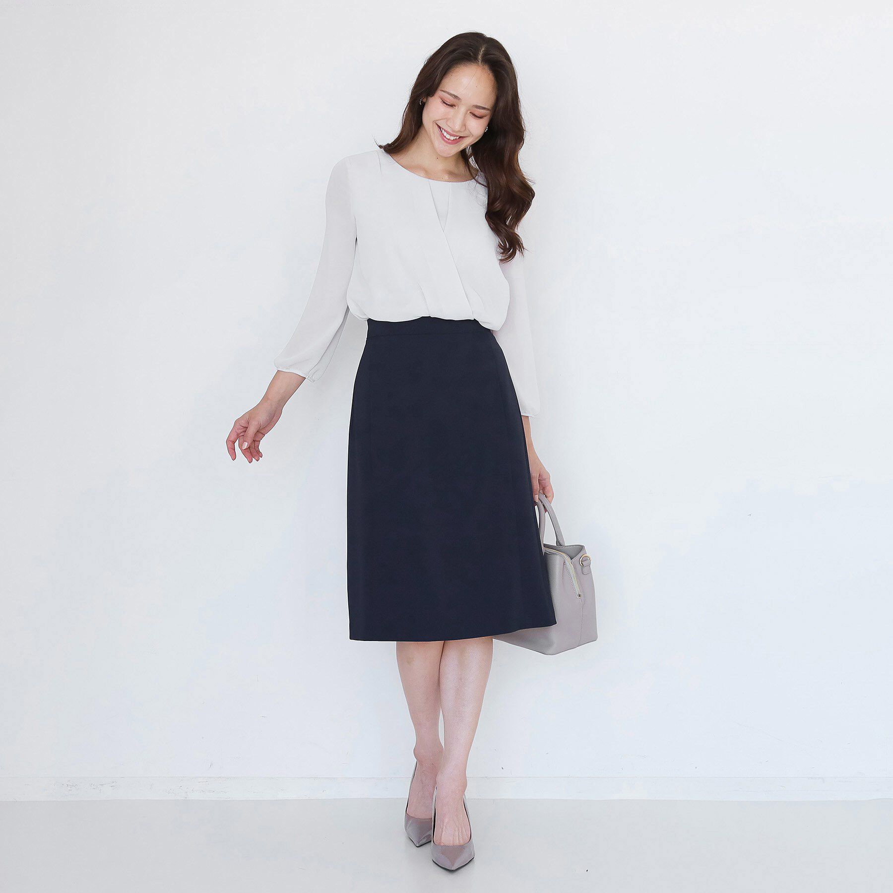 COUP DE CHANCE「【手洗い可／日本製／伸縮性／スーツ可】セミフレアースカート」|スカート|