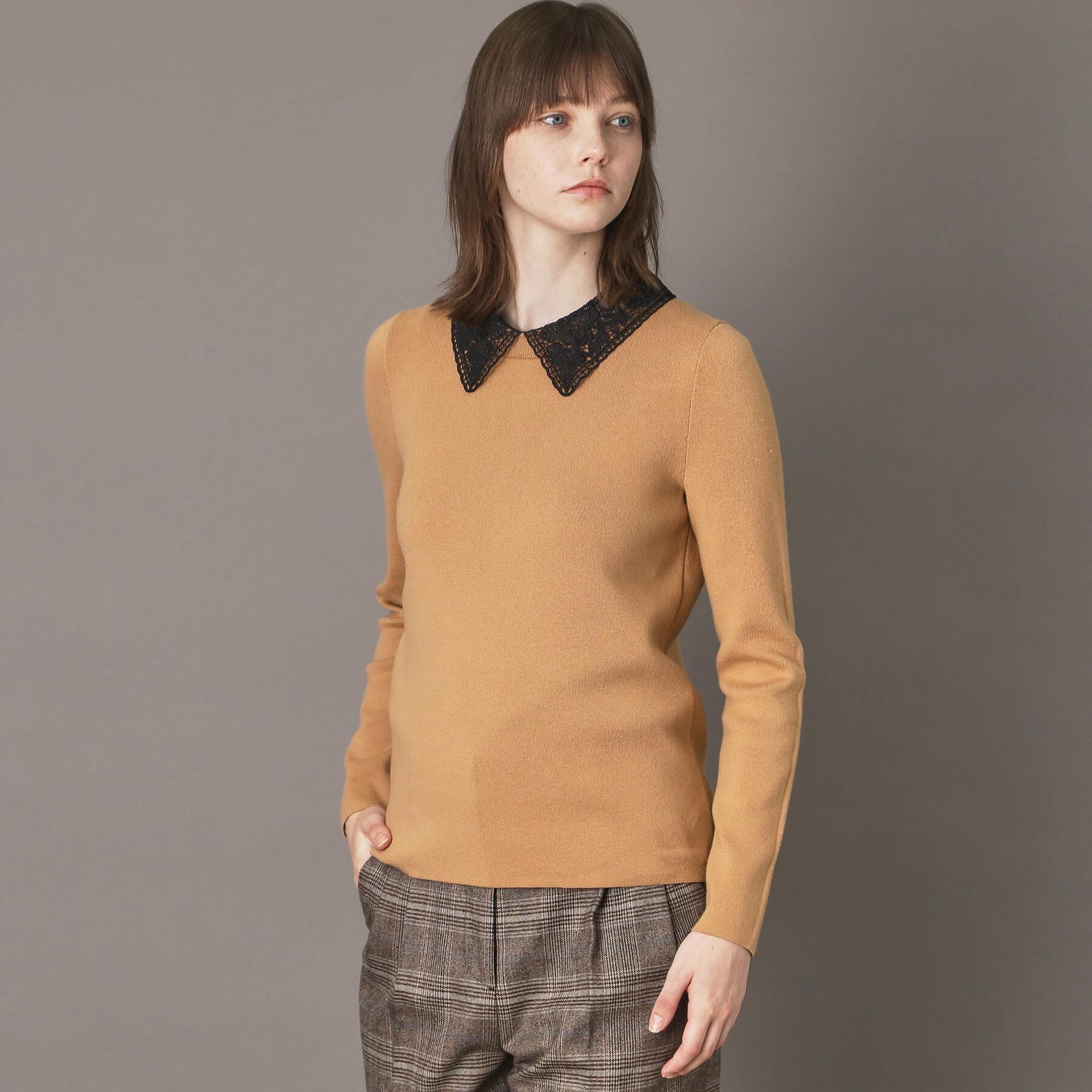 DRESSTERIOR「2WAYレースカラーニット」|ニット・セーター|