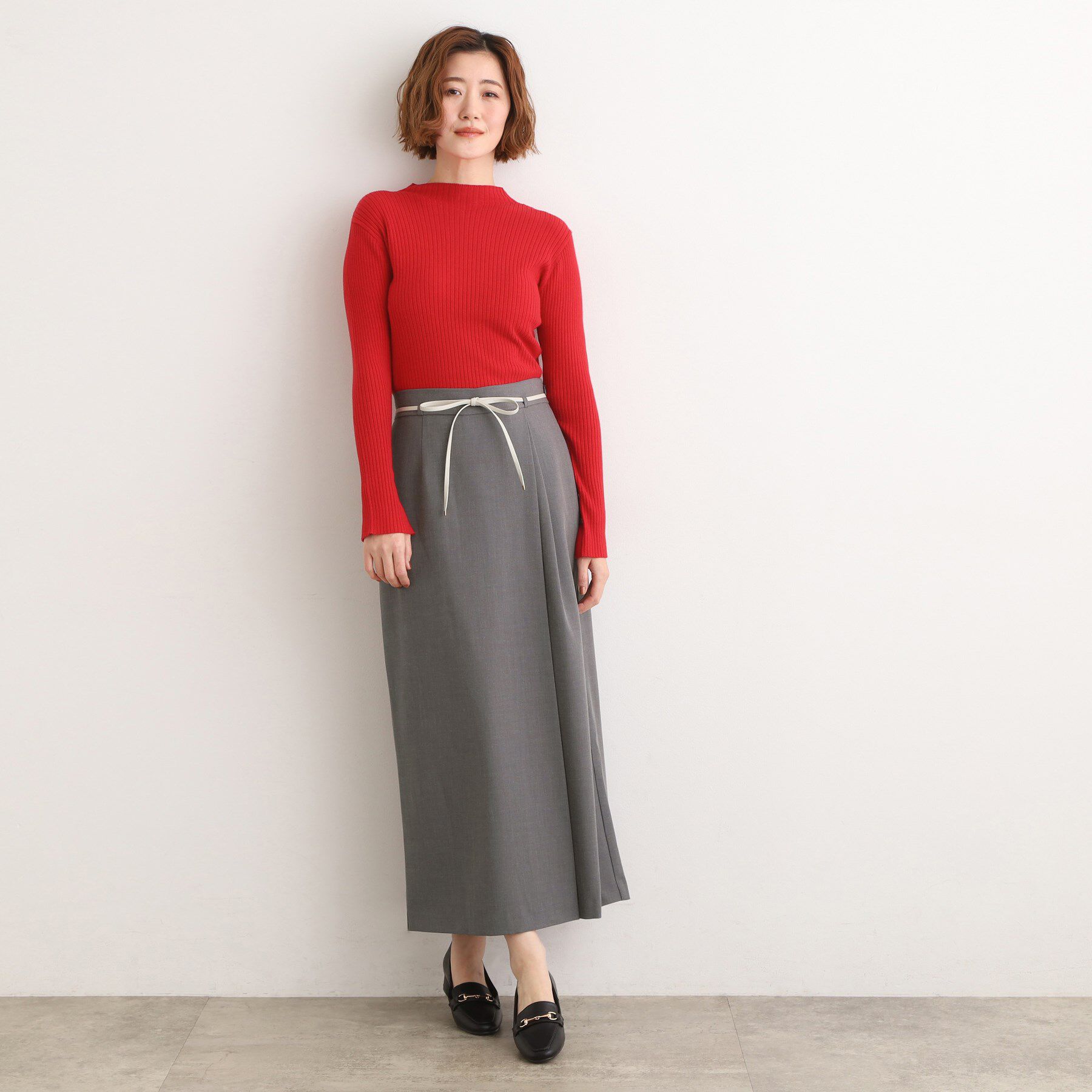 grove「合皮ベルト付きナロースカート」|スカート|