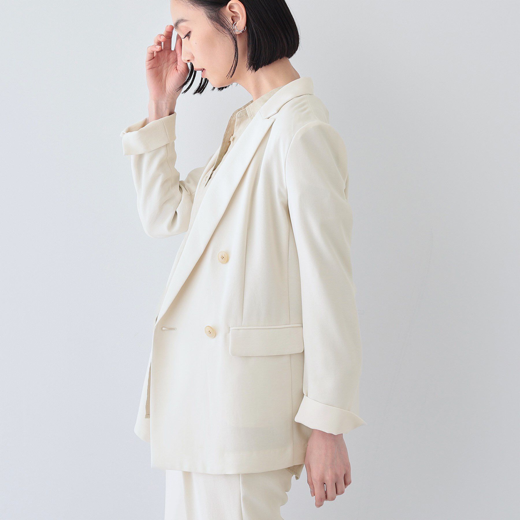 INDIVI「【着る日傘/遮熱/UVケア】ダブルジャケット」|スーツ|