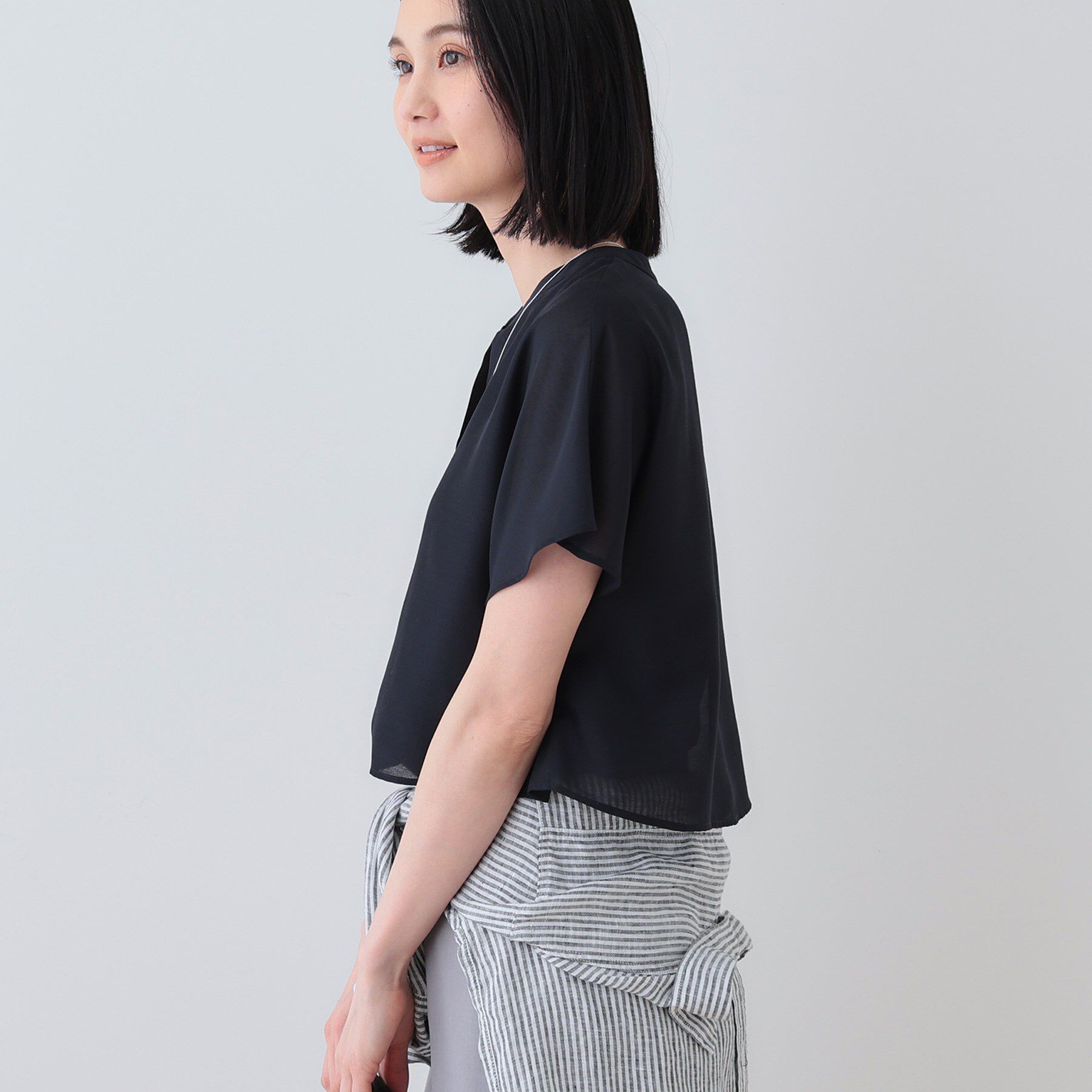 INDIVI「新色登場！【洗える／エアリー】ティアードブラウス」|シャツ・ブラウス|