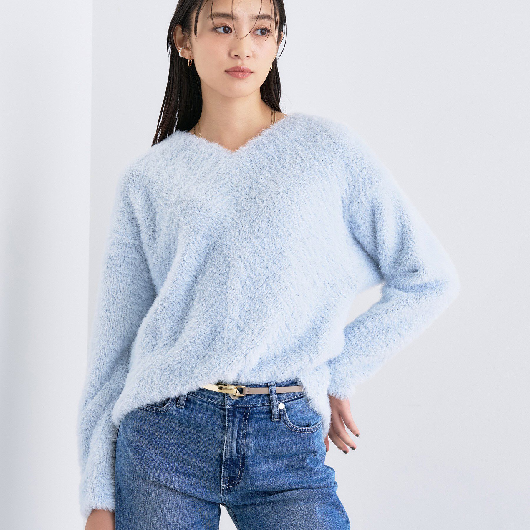 INDIVI「【洗える】エアリーシャギートップス」|Tシャツ・カットソー|