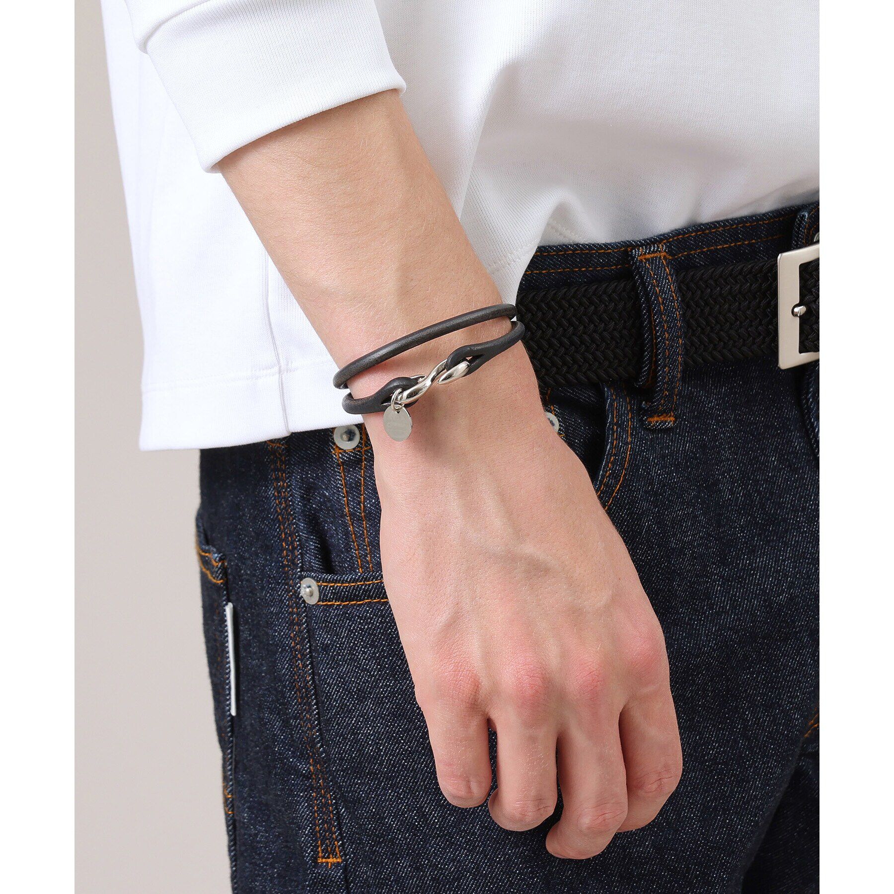 TAKEO KIKUCHI「【MADE IN JAPAN】2重巻き 染め分けレザー ブレスレット」|ブレスレット・バングル|