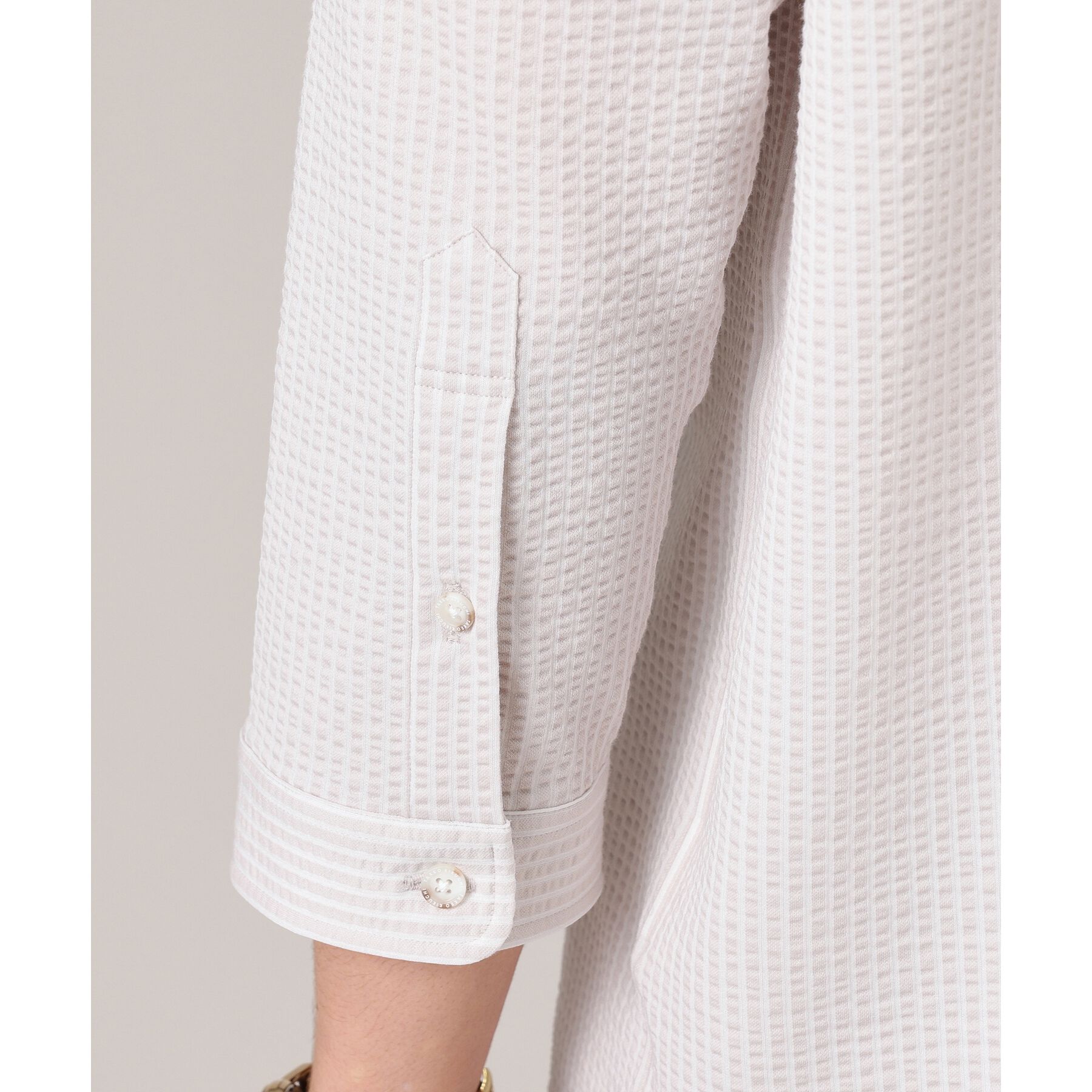 TAKEO KIKUCHI「【抗菌防臭／7分袖】サッカージャージ ストライプシャツ」|シャツ・ブラウス|