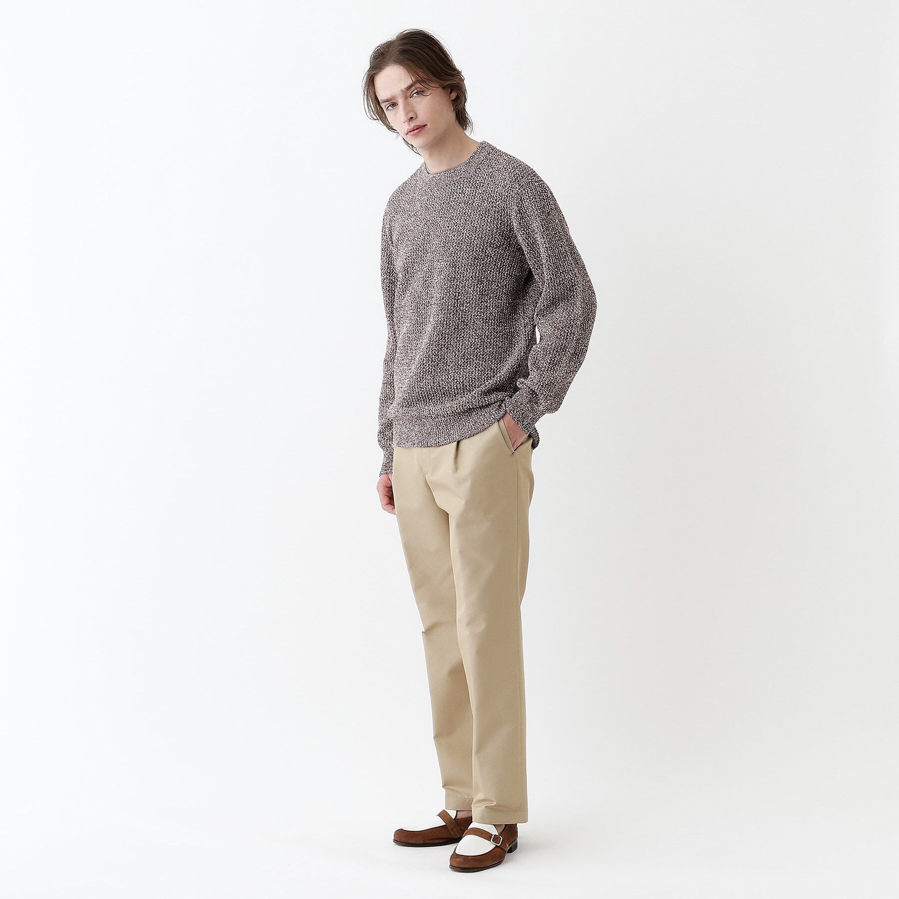 TAKEO KIKUCHI「【THE FLAGSHIP】ペーパーライク メランジニット」|ニット・セーター|