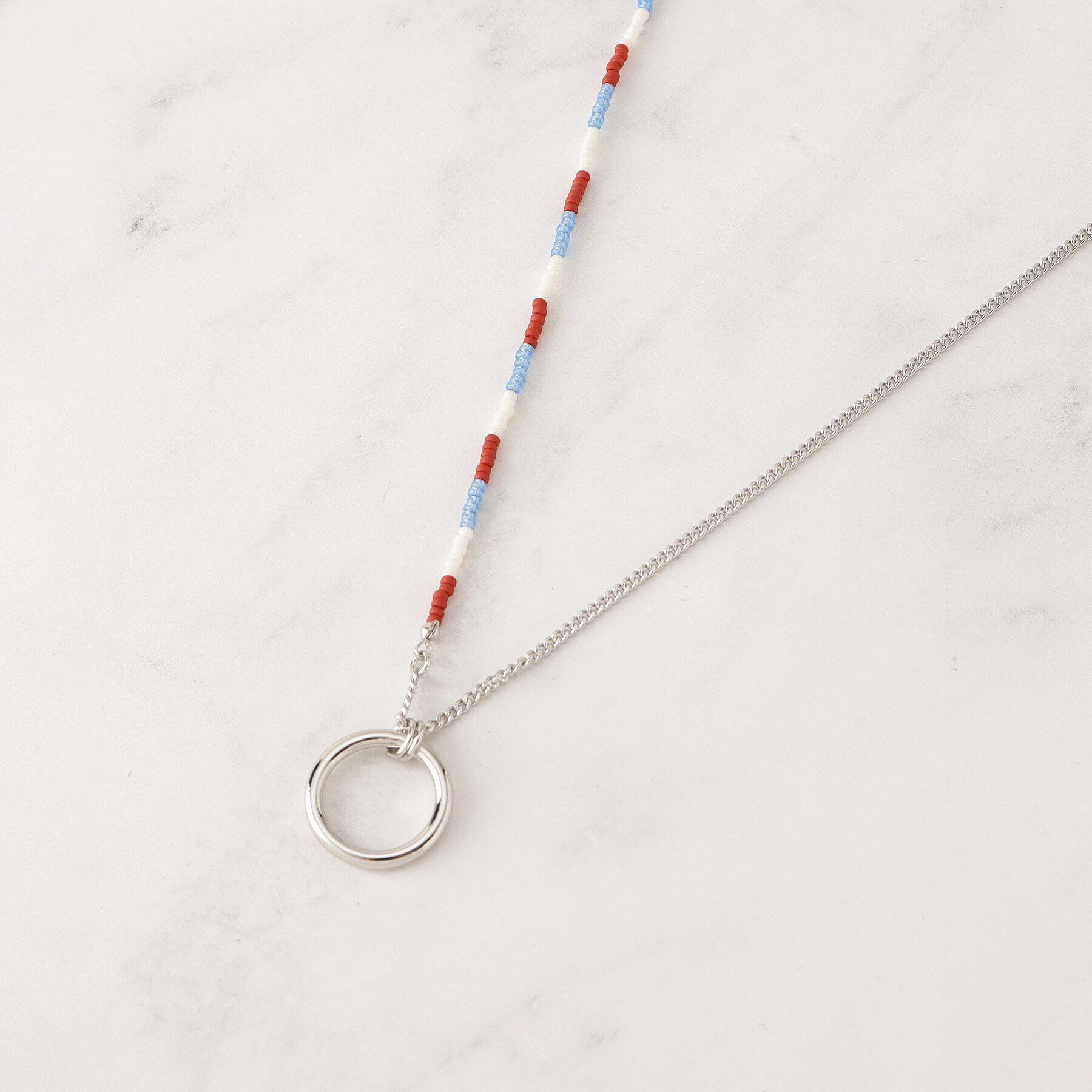 TAKEO KIKUCHI「ビーズコンビ リングネックレス」|ネックレス|