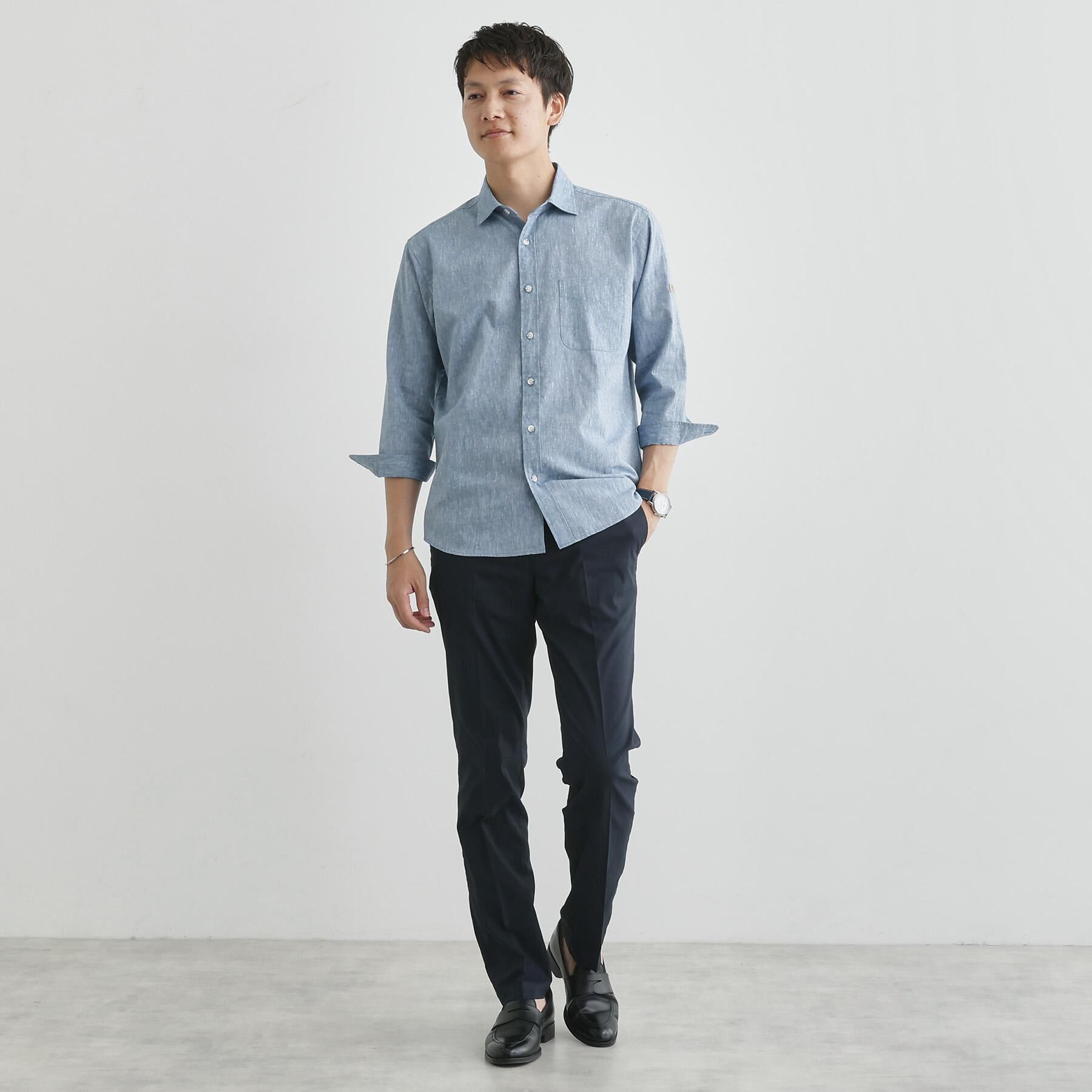 TAKEO KIKUCHI「ハイブリッド リネン 7分袖 シャツ」|シャツ・ブラウス|