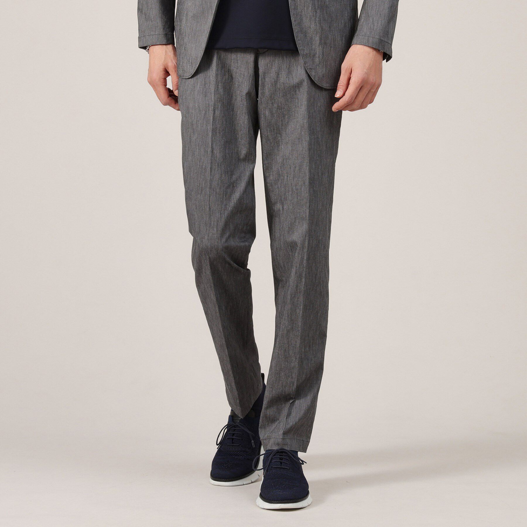 TAKEO KIKUCHI「【360&deg;ストレッチ／セットアップ対応】None Of Stress リネンパンツ」|その他|チャコールグレー(0
