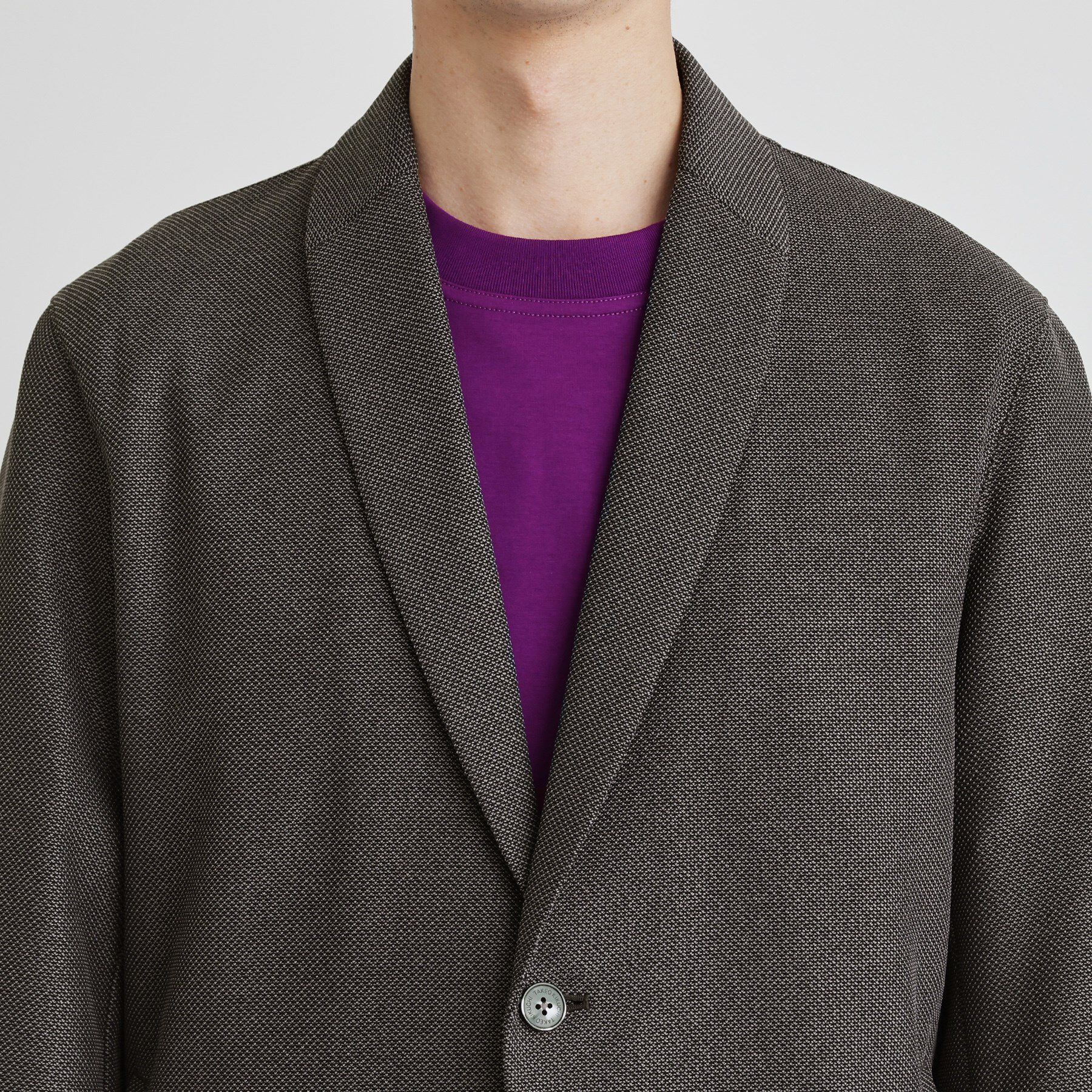 TAKEO KIKUCHI「【尾州織】後染め ドビーメッシュ ショール羽織り」|カーディガン|