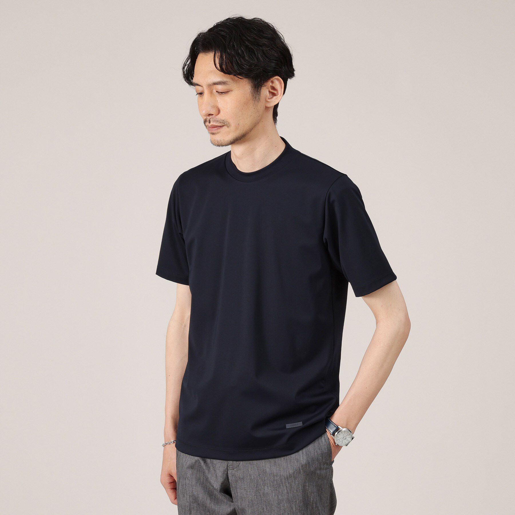 TAKEO KIKUCHI「【接触冷感】テーラード Tシャツ」|Tシャツ・カットソー|ネイビー(094)