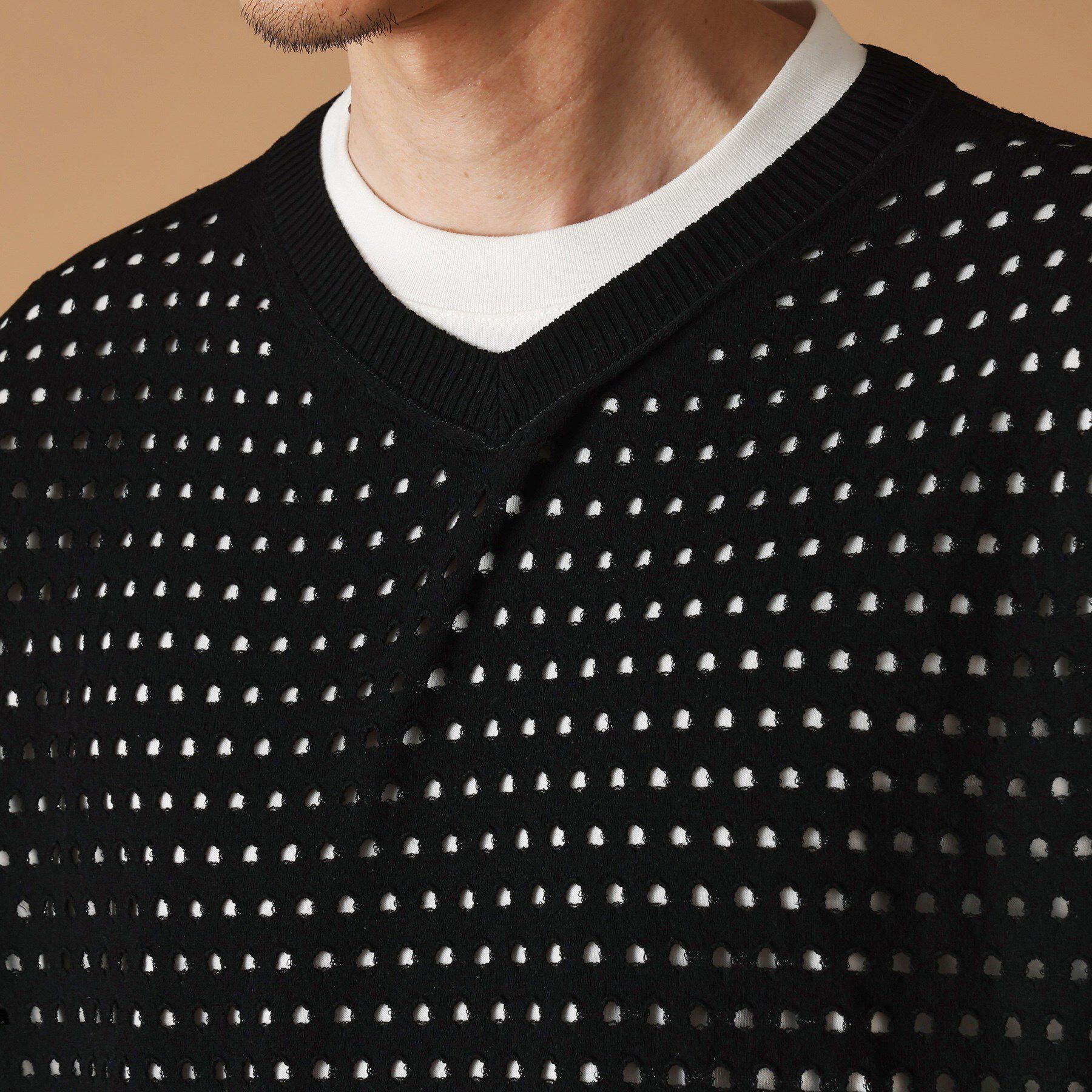 40CARATS&525「透け編みニットべスト」|ニット・セーター|