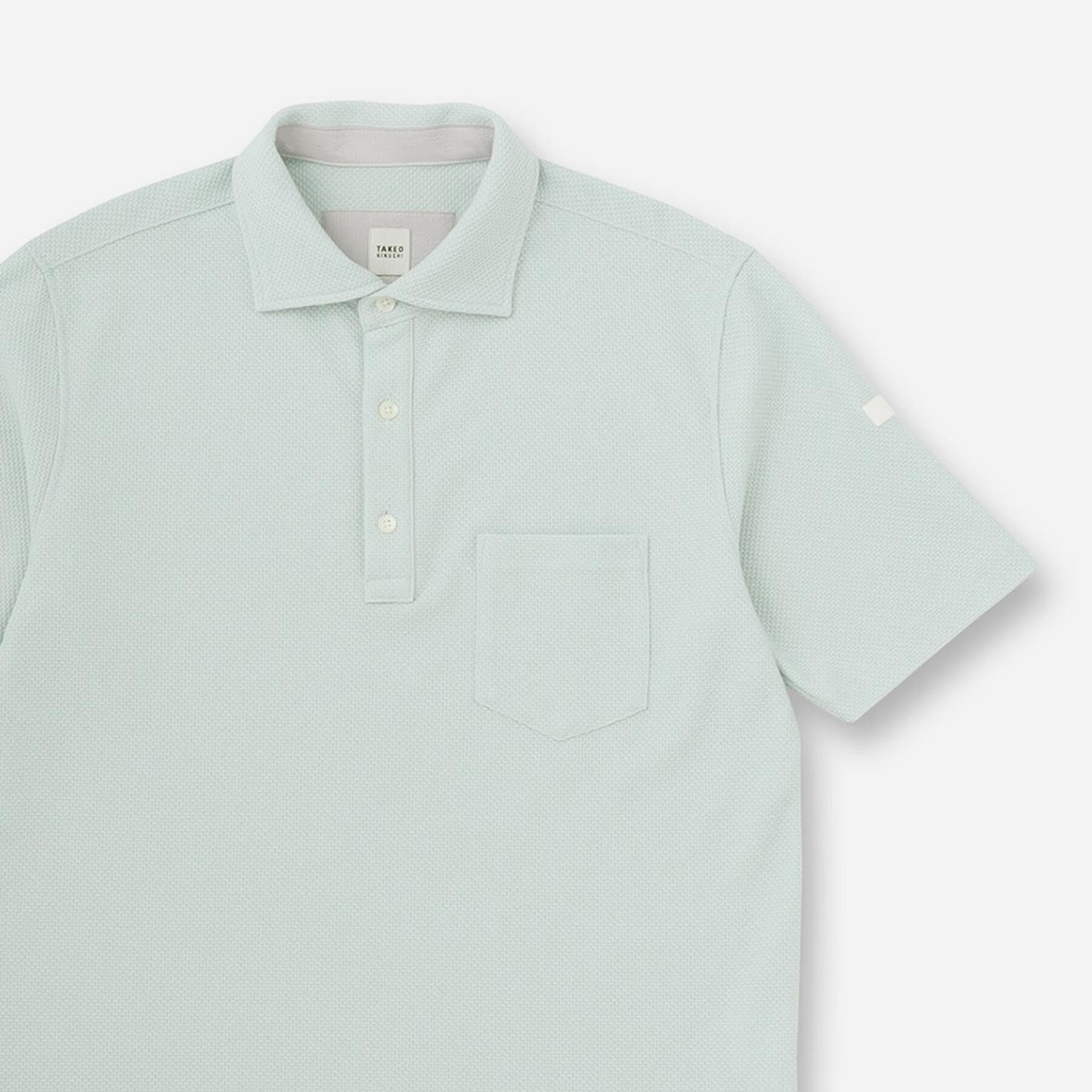 TAKEO KIKUCHI「【尾州織】メランジメッシュ ポロシャツ」|ポロシャツ|ブルー(091)