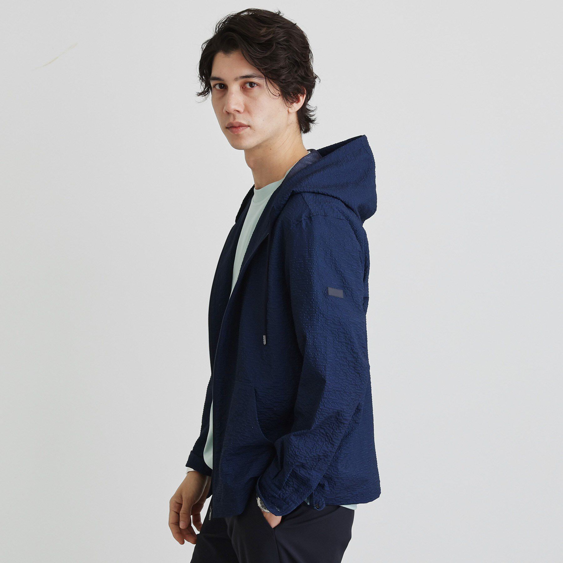 TAKEO KIKUCHI「【軽羽織】リップル プリント シャツパーカ」|パーカー|