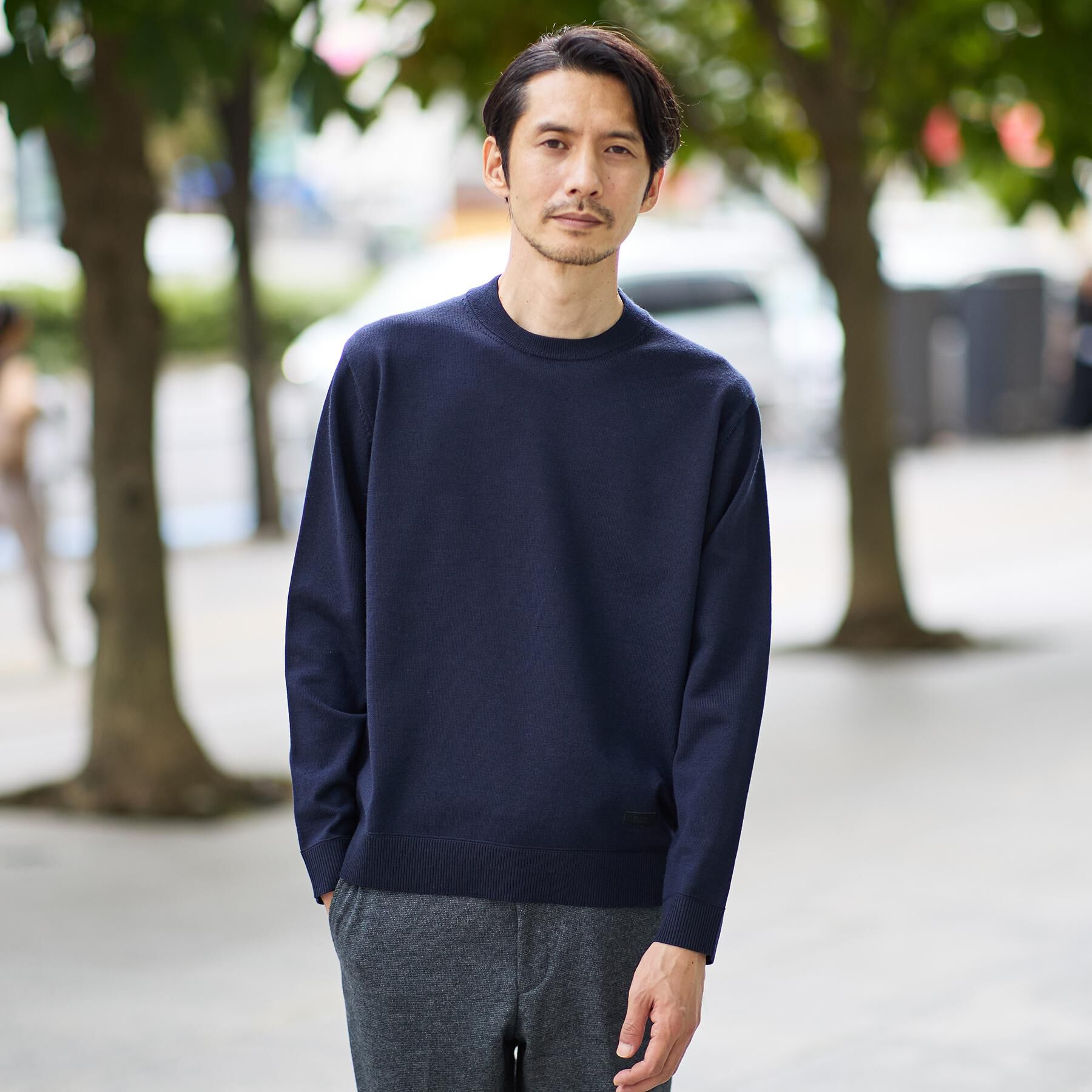 TAKEO KIKUCHI「【Sサイズ～】アンチピリング テーラードネック ニット」|ニット・セーター|